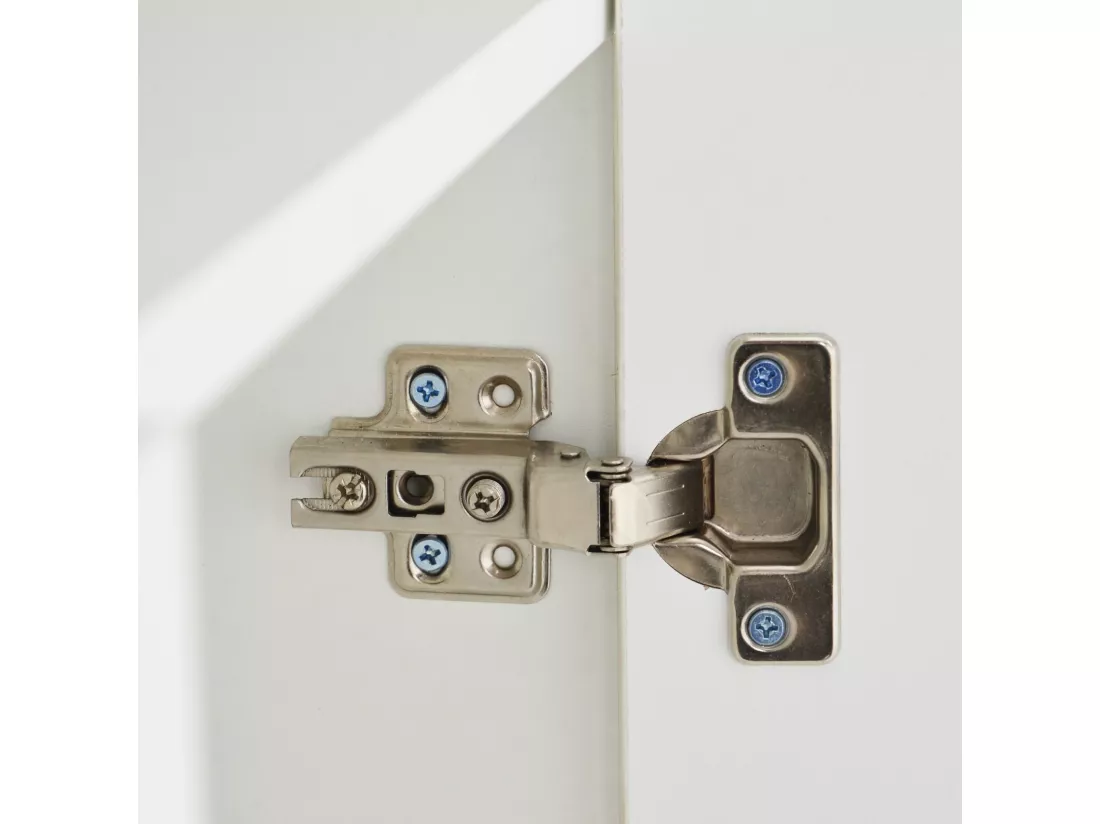 Buffet 3 portes et 1 niche - Panneau de particule - avec 16 couleurs LED et télécommande - Blanc