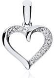 18 karaat witgouden hanger hart met Diamanten