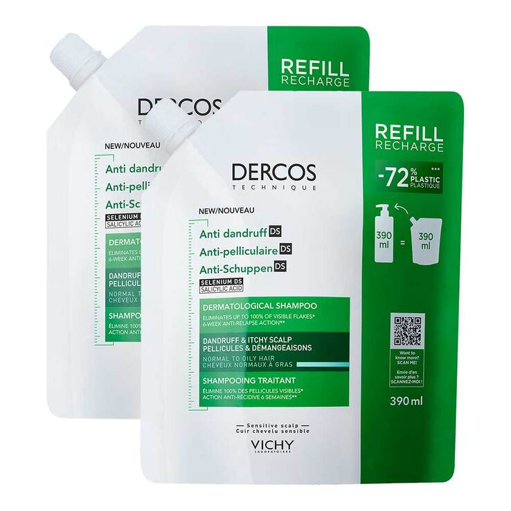 Vichy Dercos Anti-Schuppen Shampoo fettige Kopfhaut , 2X390 ml