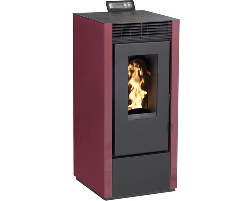 Interstoves Marina 14 stalen pelletkachel met kanaal, Bordeaux, 12,1 kW