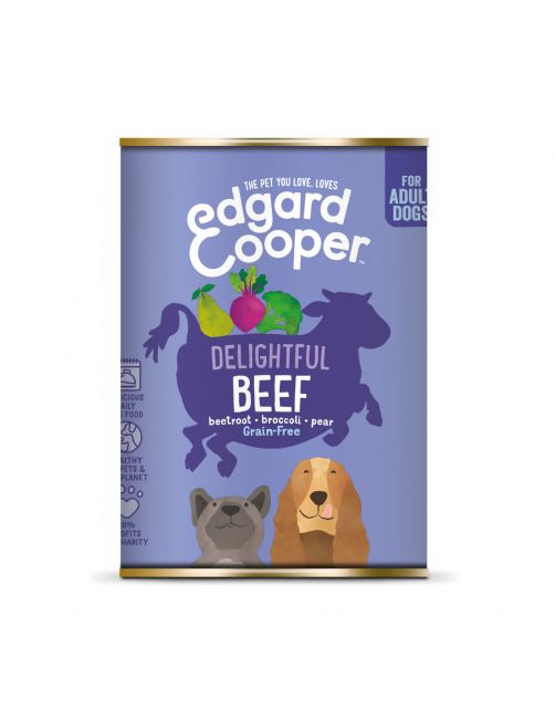 Edgard&Cooper Blik Beef Adult - Hondenvoer - Rund Rode Biet Broccoli 400 g Graanvrij