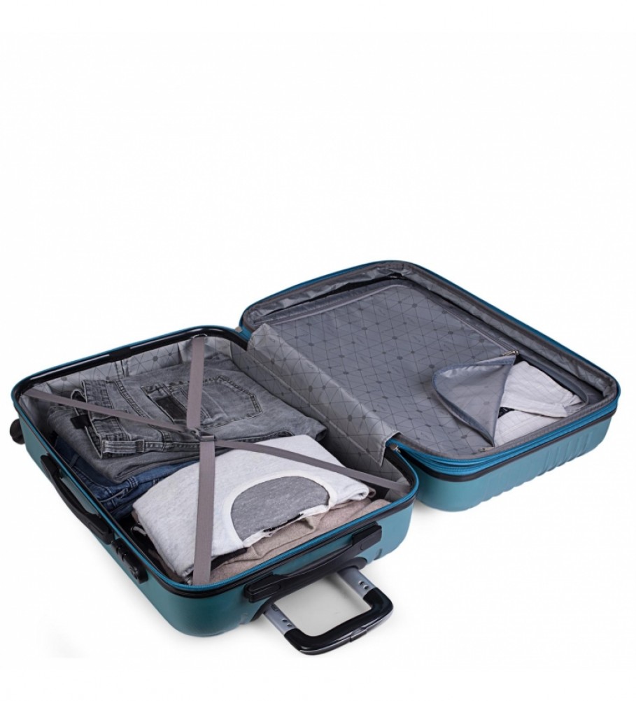 Mala rígida média com 4 rodas ITACA T71560 Aquamarine - 66x41x27cm -