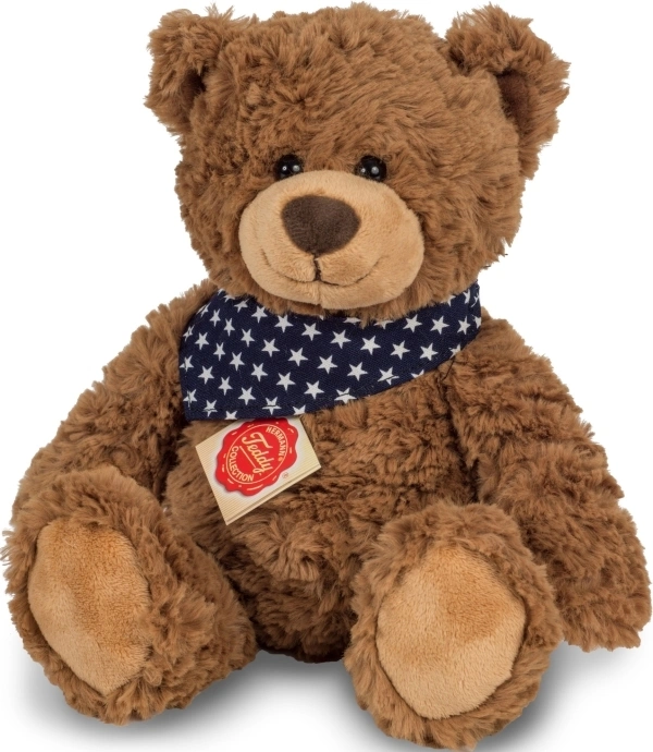 Kuscheltier TEDDYBÄR MIT BLAUEM HALSTUCH (30cm) in braun