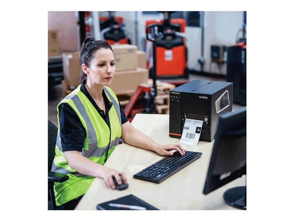 Brother Titan Industrial Printer TJ-4121TN - Etiketprinter - direkte termisk/termisk overførsel - Rulle (12 cm) - 300 dpi - op til 178 mm/sek. - LAN, seriel, USB vært, USB 2.0