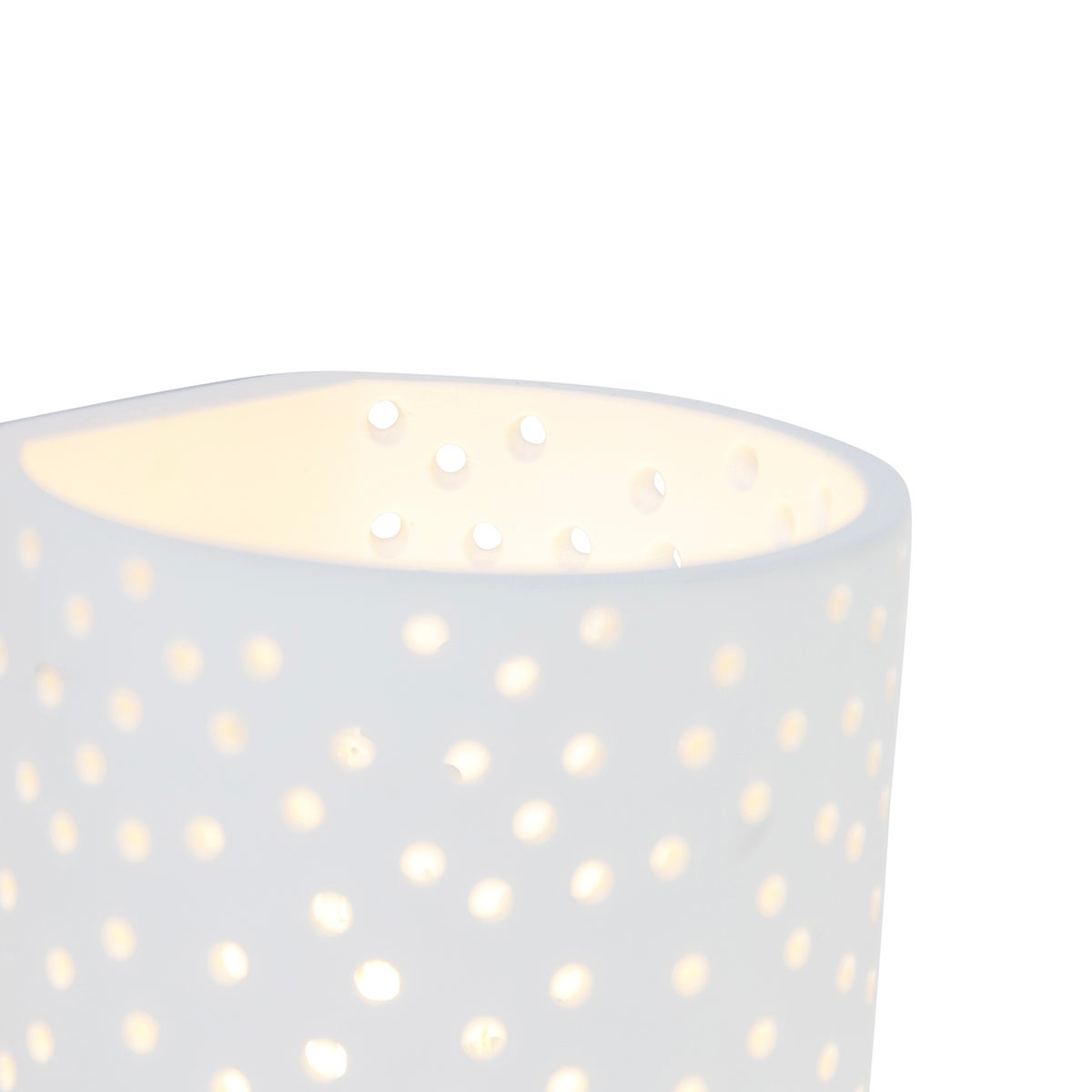Vintage cilindrische wandlamp, wit gips - Mahou