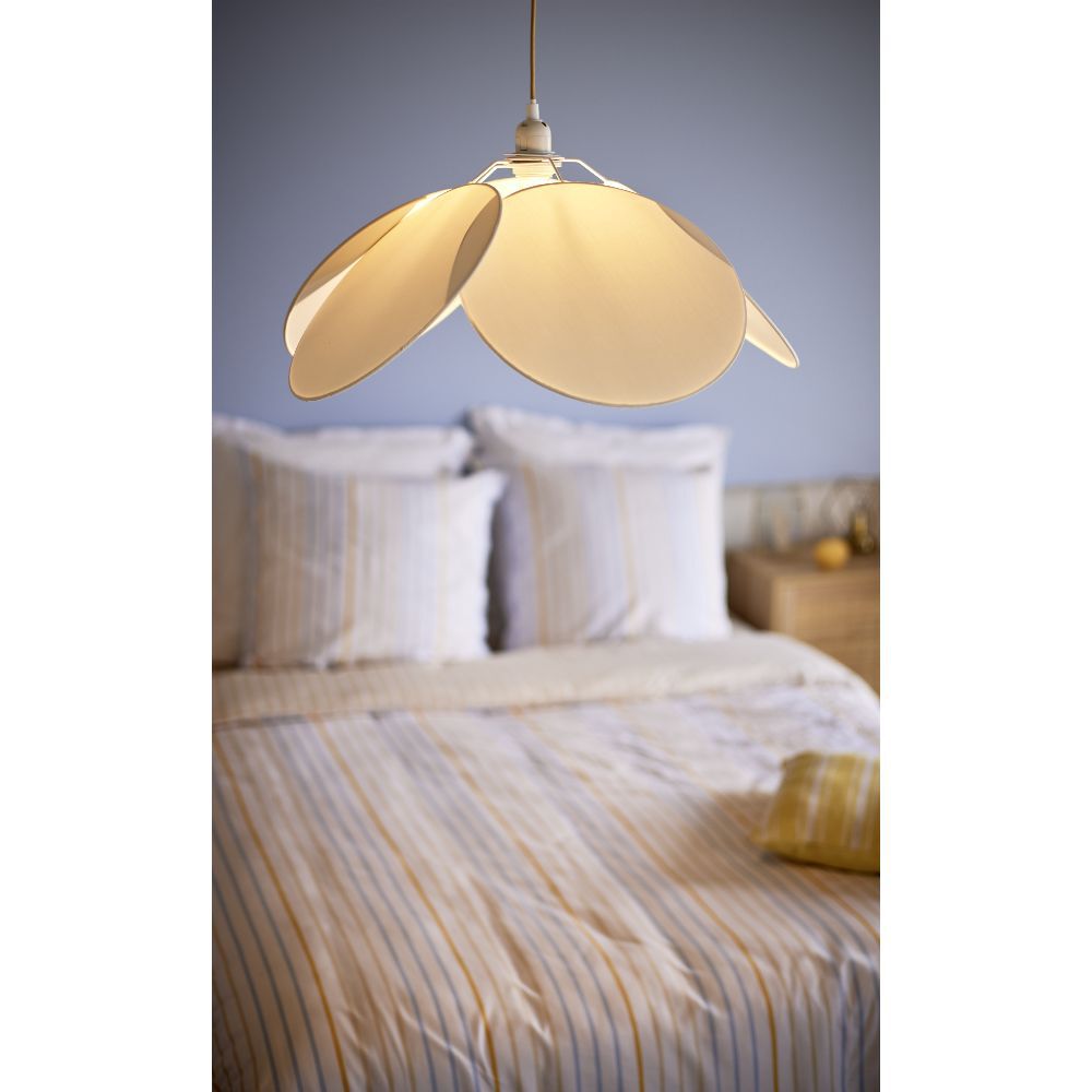 Suspension fleur forme pétale blanc crème Ø60xH80cm
