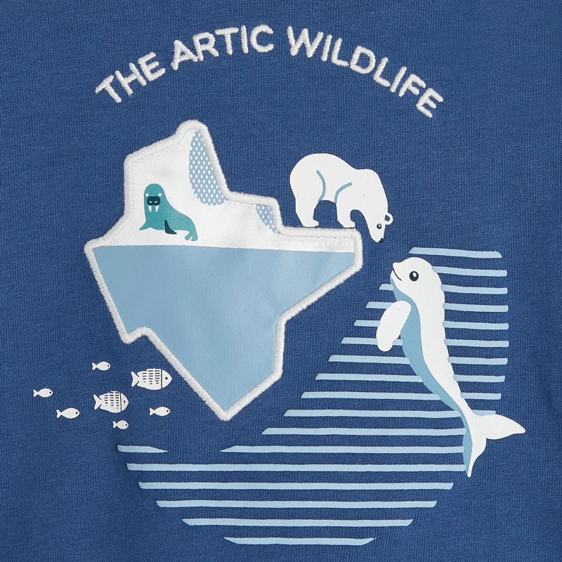 T-shirt animaux à capuche bleu bébé garçon Bleu