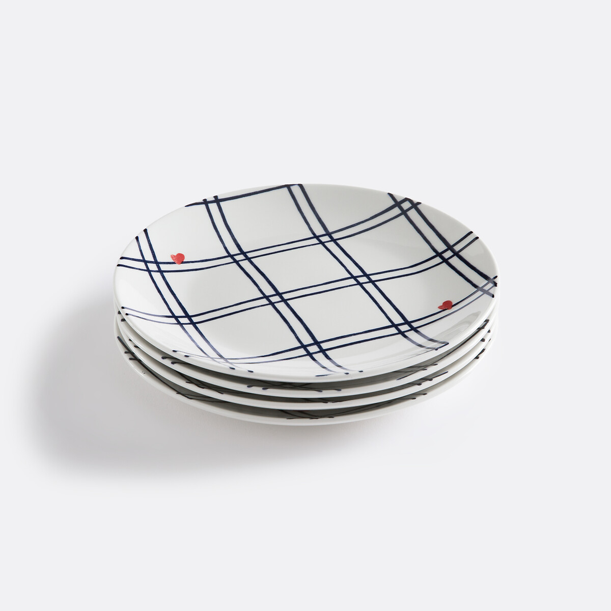 LA REDOUTE INTERIEURS<br>Conjunto de 4 pratos de sobremesa em porcelana Aline