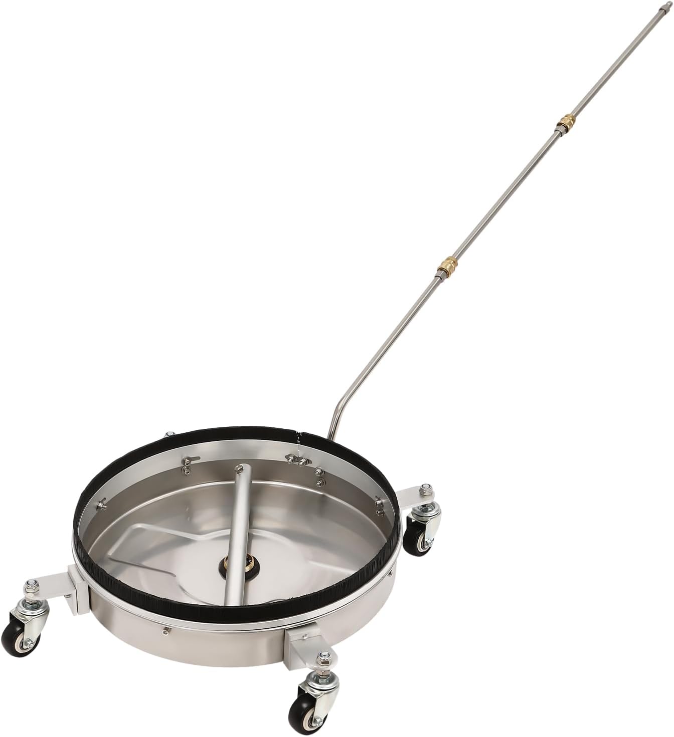 Hochdruckreiniger Oberflächenreiniger, Flächenreiniger aus Edelstahl mit 4 Rädern&2 Ersatzdüsen, 3/8'' Schnittstelle, 4000 PSI Hochdruck Unterbodenreiniger