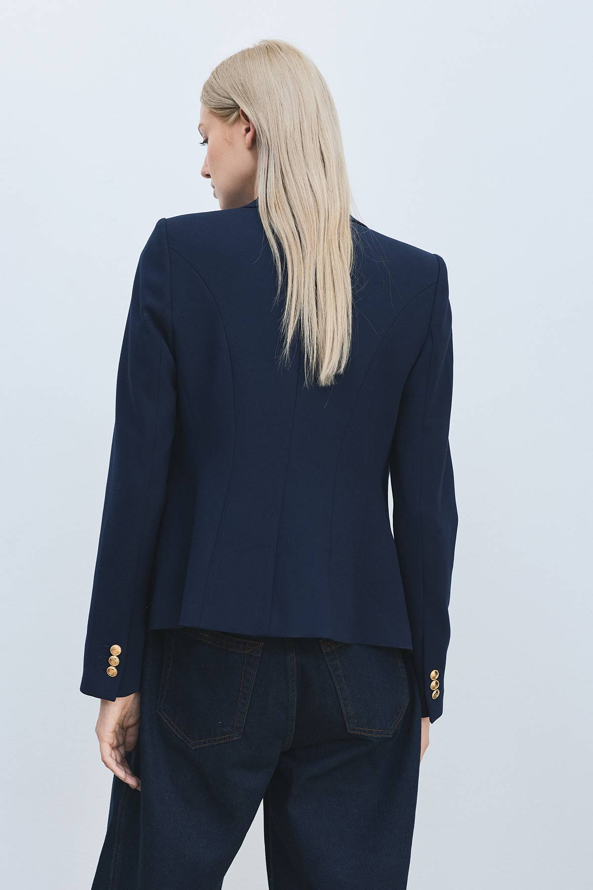 KarenMillen Blazer Militaire Ajusté à Boutons Petite Taille