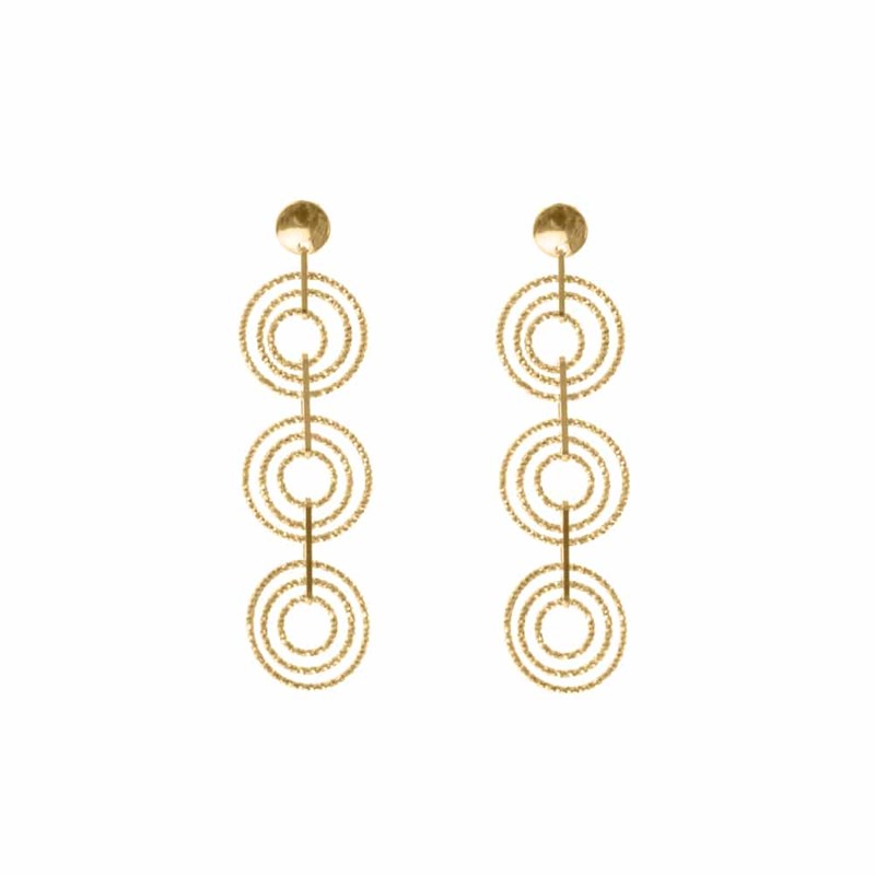 Boucles d'oreilles spirale tourmente doré