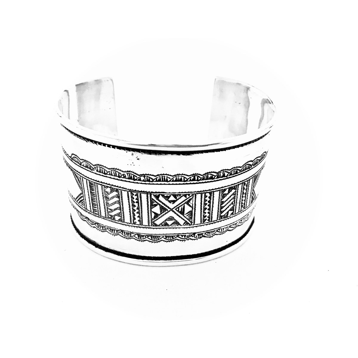 Bracelet touareg ethnique manchette large fait main