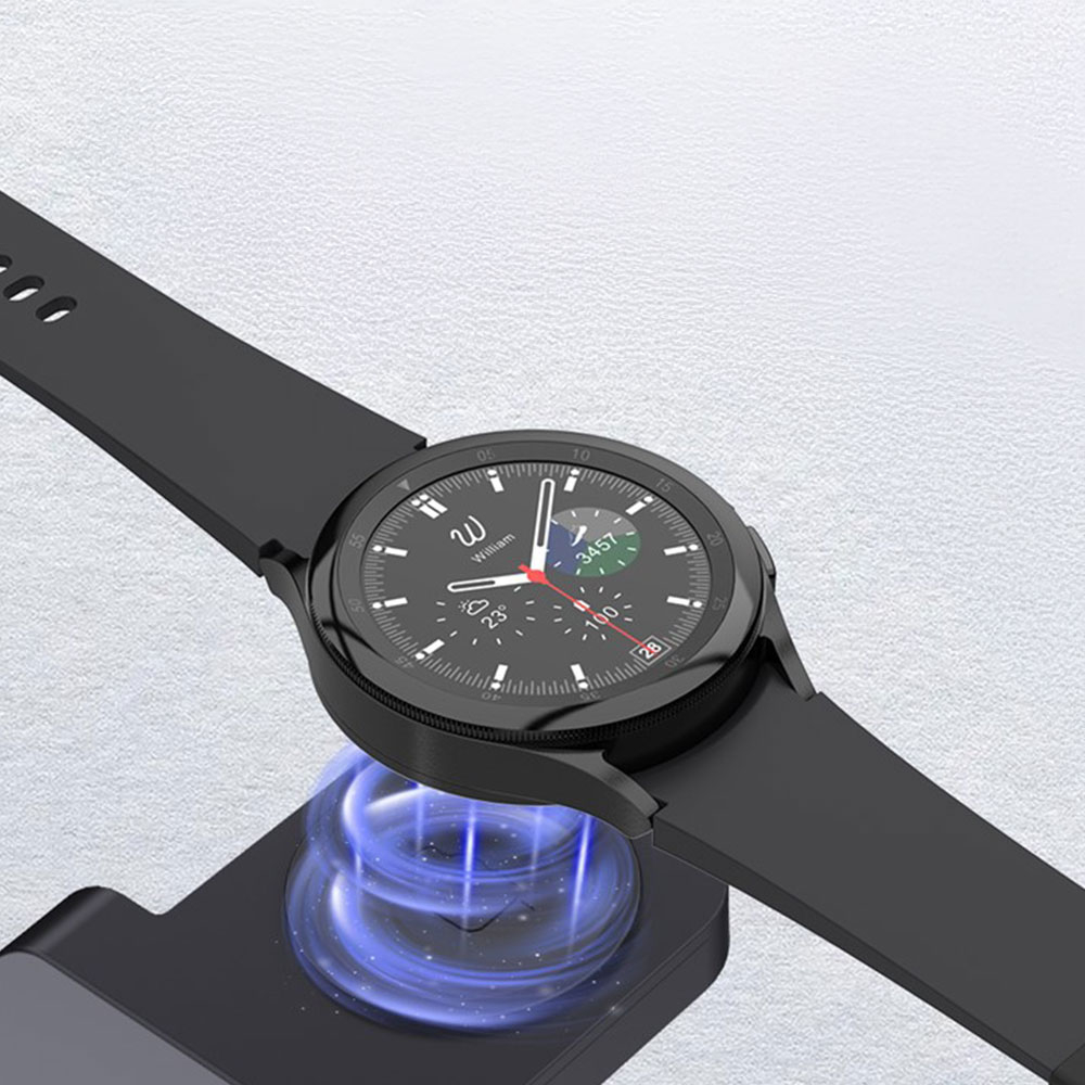 (15W) 3in1 Ladegerät Qi Wireless Charger für Smartphone / Samsung Galaxy Watch / Samsung Galaxy Buds - Schwarz