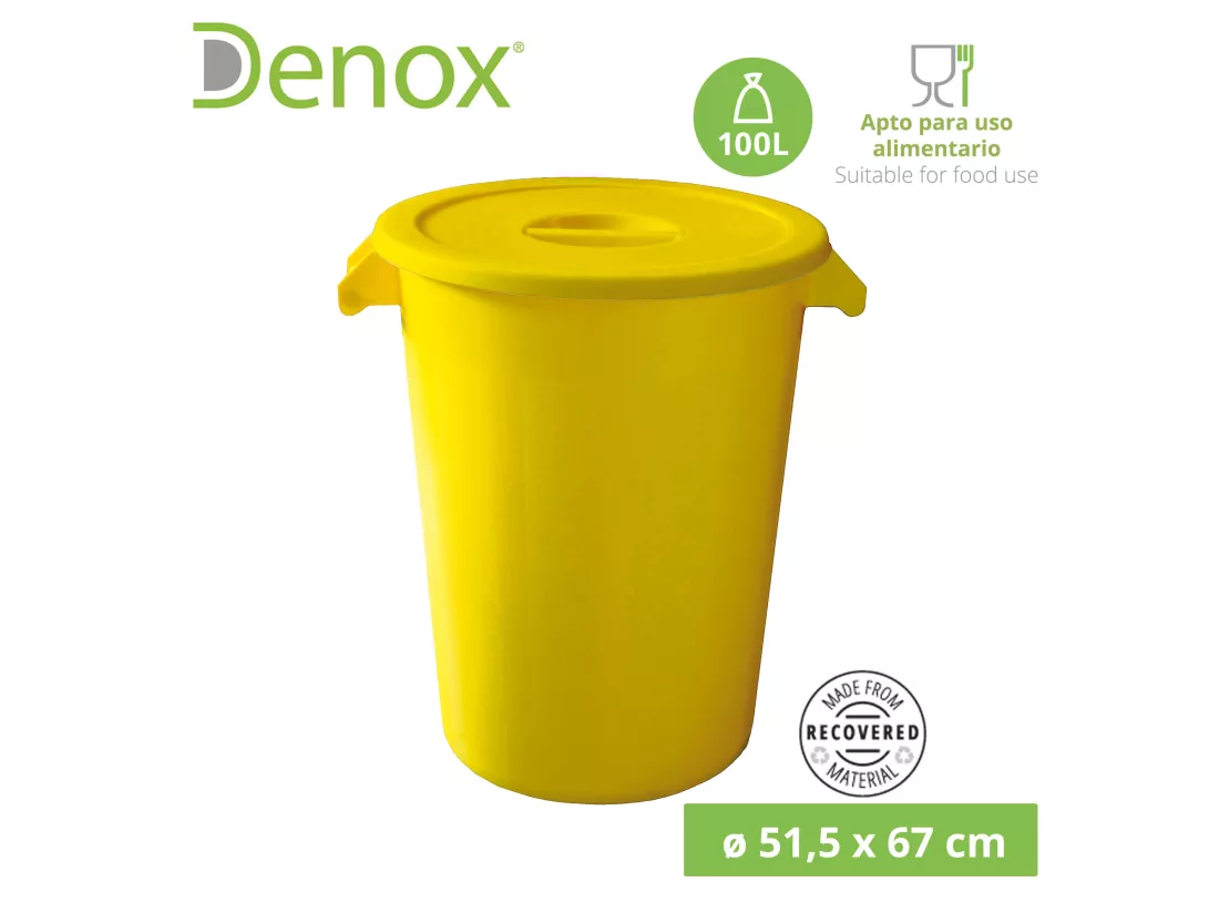 Cube industriel 100 litres. Couleurs + sacs à ordures 3x de 10 unités, L51 P 42 H88