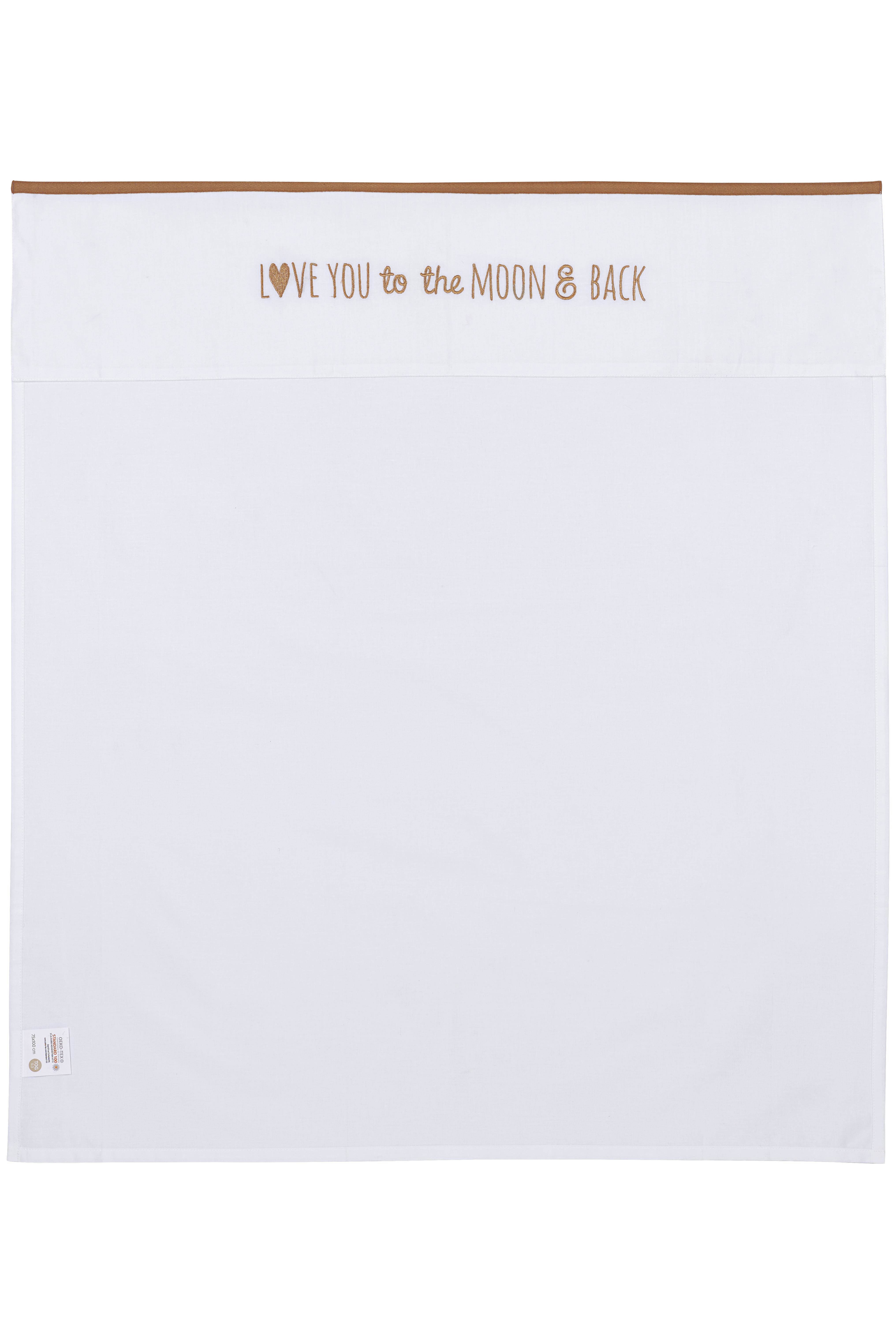 Meyco baby wieglaken 'Love you to the moon & back' toffee