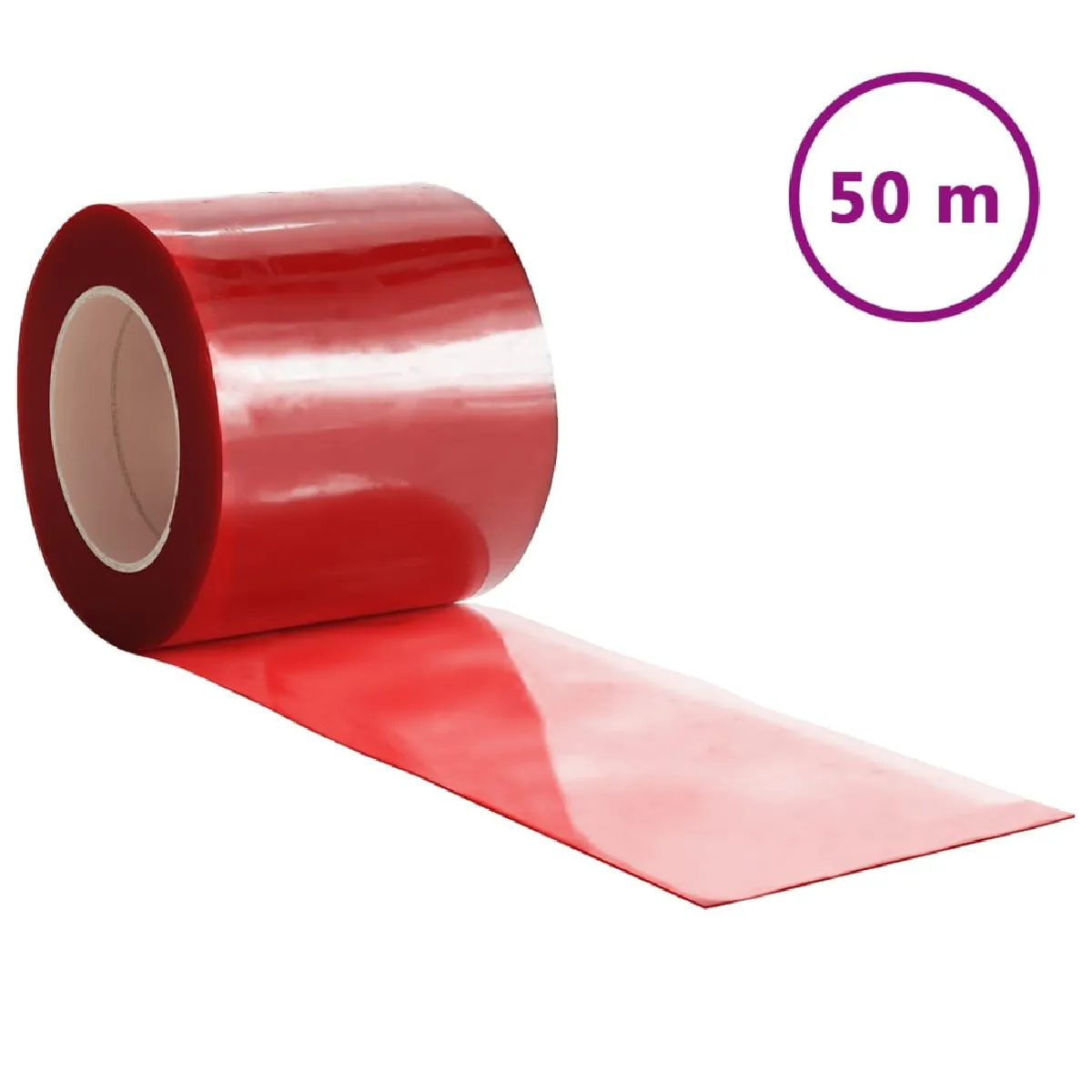 vidaXL Rideau de porte 50 m Rouge PVC