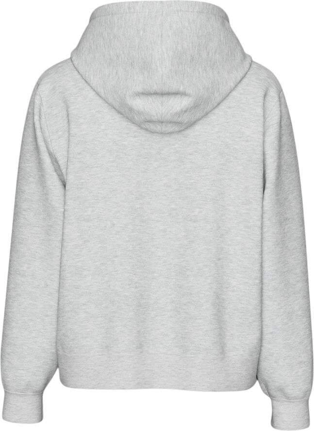 Pieces PCCHILLI LS ZIP HOODIE NOOS BC Grå