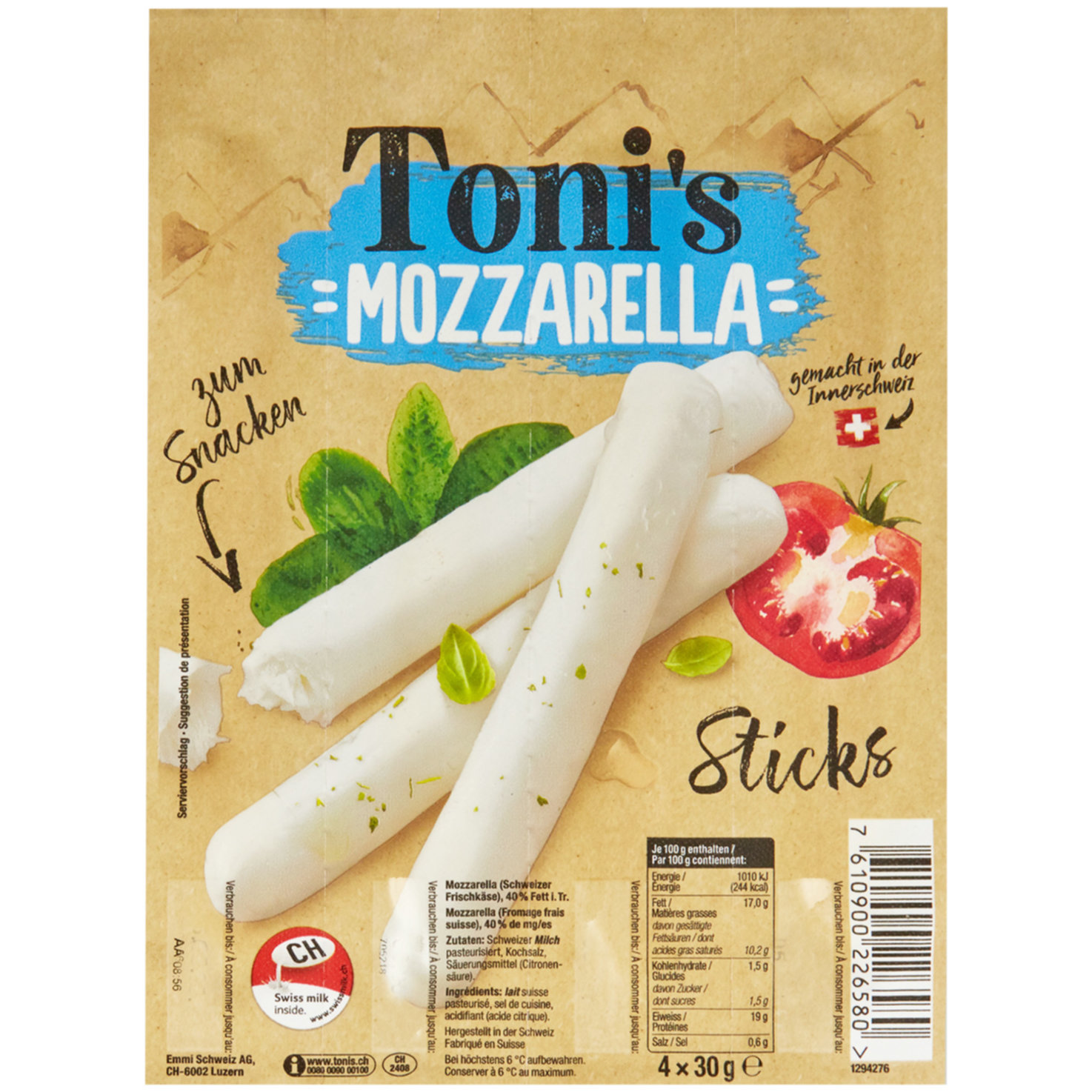 Toni's Mozzarella Sticks 4x30g