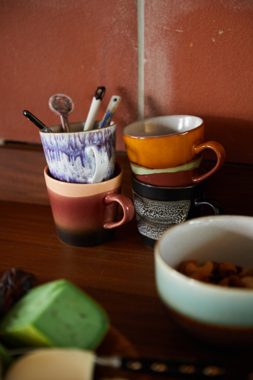 HKliving 70's Ceramic americano mok set van 4 pegasus
