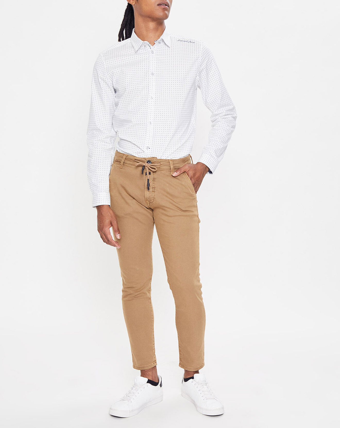 Kaporal 5 Chemise Slim Prego Micro imprimé blanche