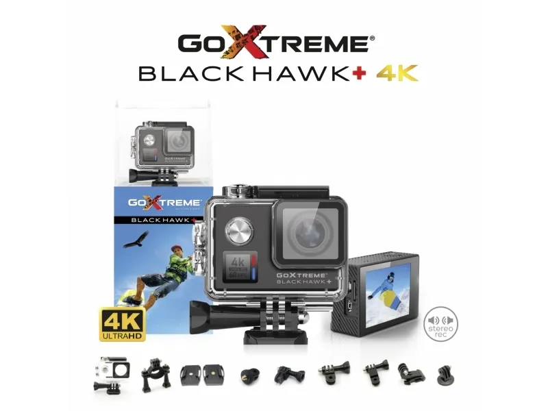Easypix GoXtreme BlackHawk  4K - Action-kamera - 4K / 60 fps - 12.0 MP - Wireless LAN - undervands op til 60 m