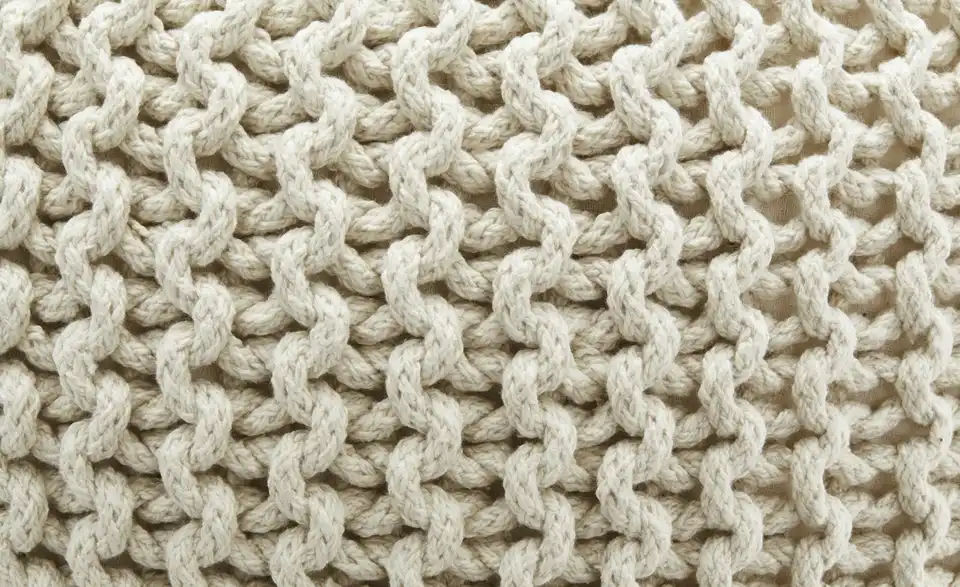 como Strickpouf Cremeweiß 50 cm