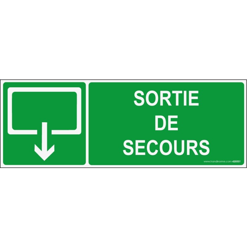 Panneaux Sortie de secours  - evacuation rectangle