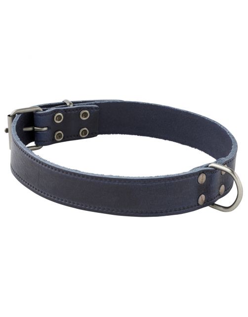 Adori Halsband Italy Met Print Old Silver Blauw - Hondenhalsband