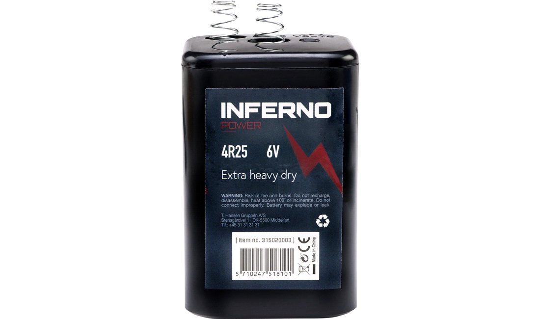 Batteri, 6 volt med fjeder, 4R25