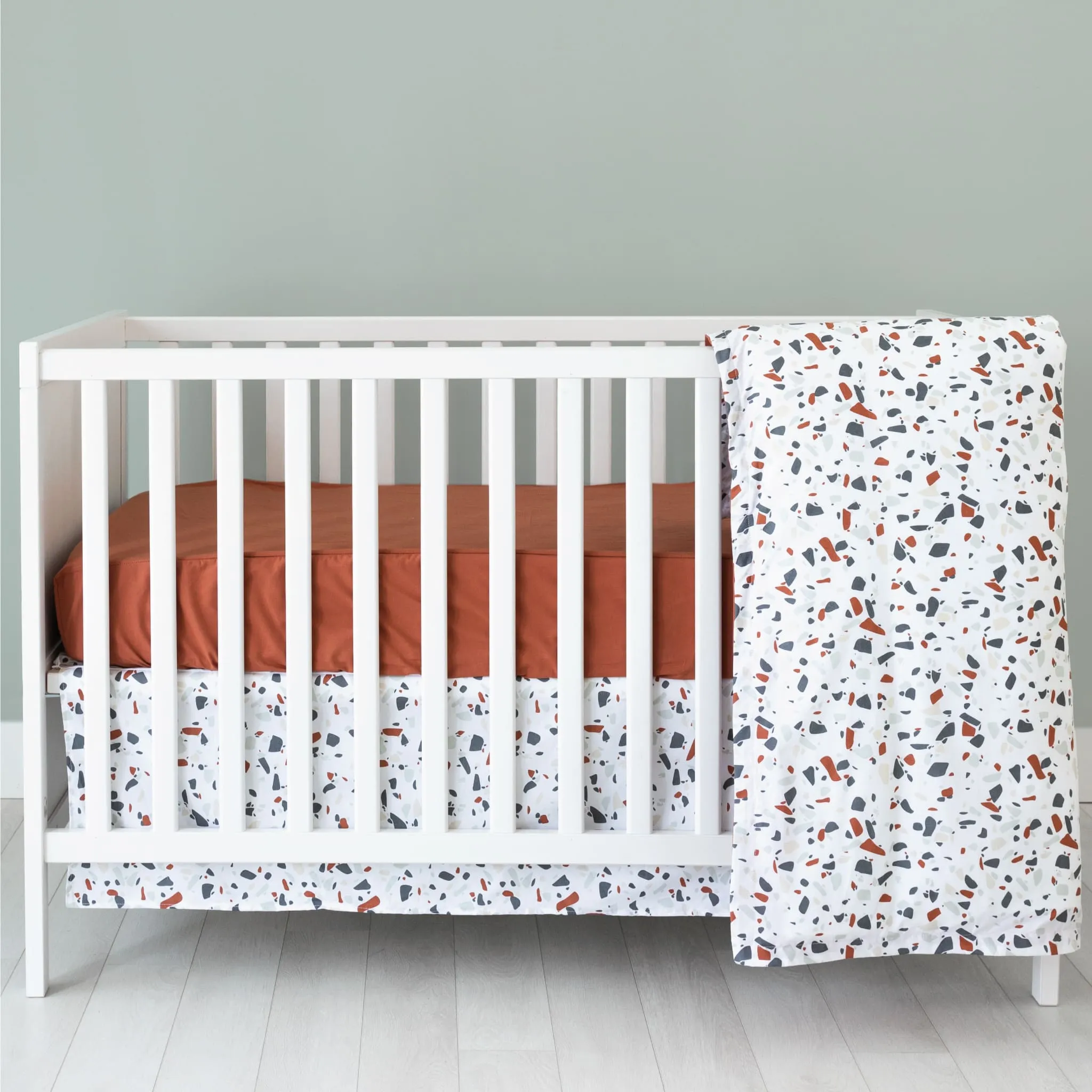 Perlimpinpin Drap Contour pour Lit de Bébé - Rouille