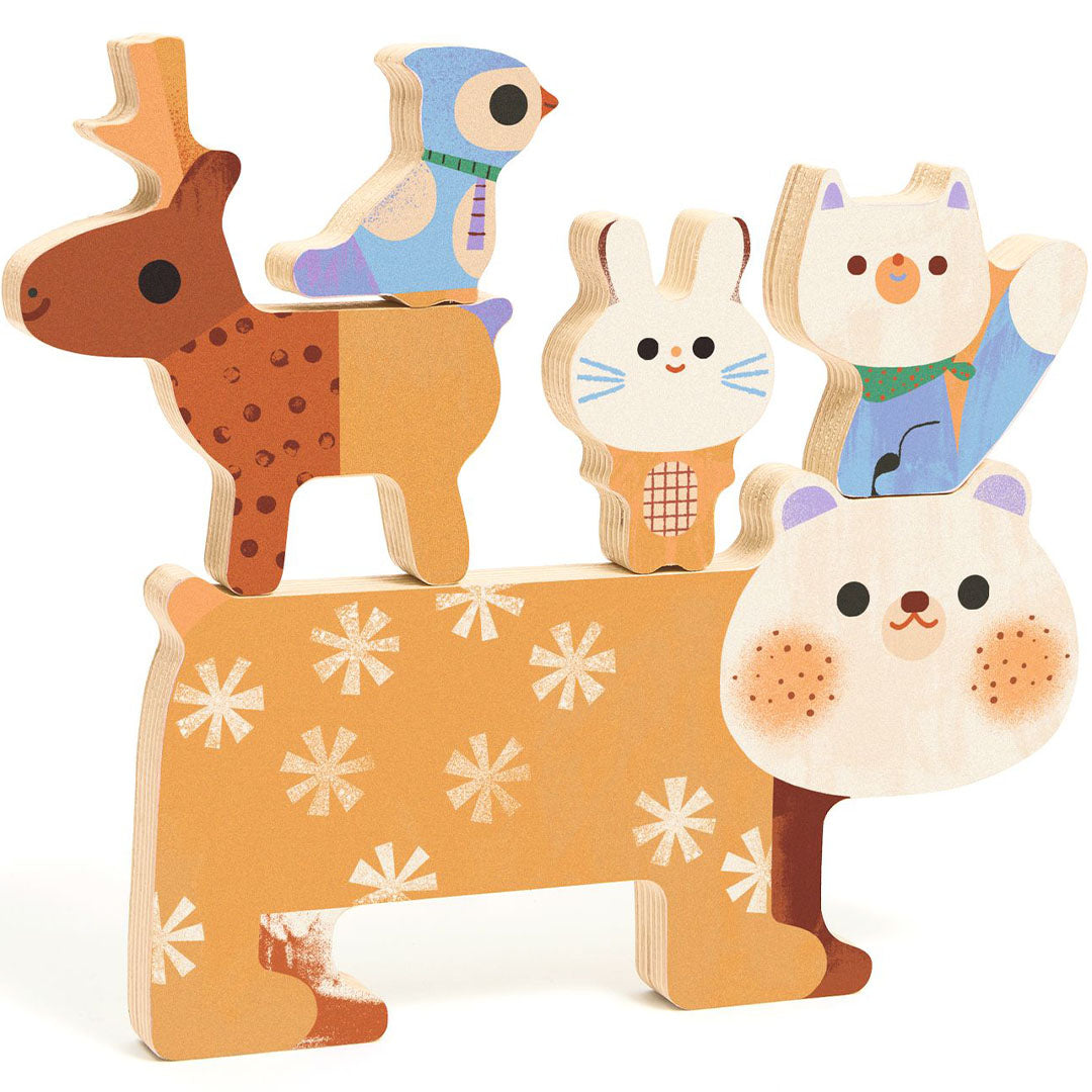 Djeco houten puzzel woody stack - 5st