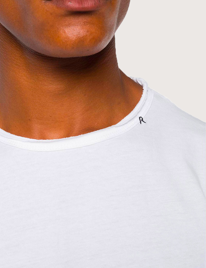 REPLAY T-SHIRT HOMME EN COTON BLANC