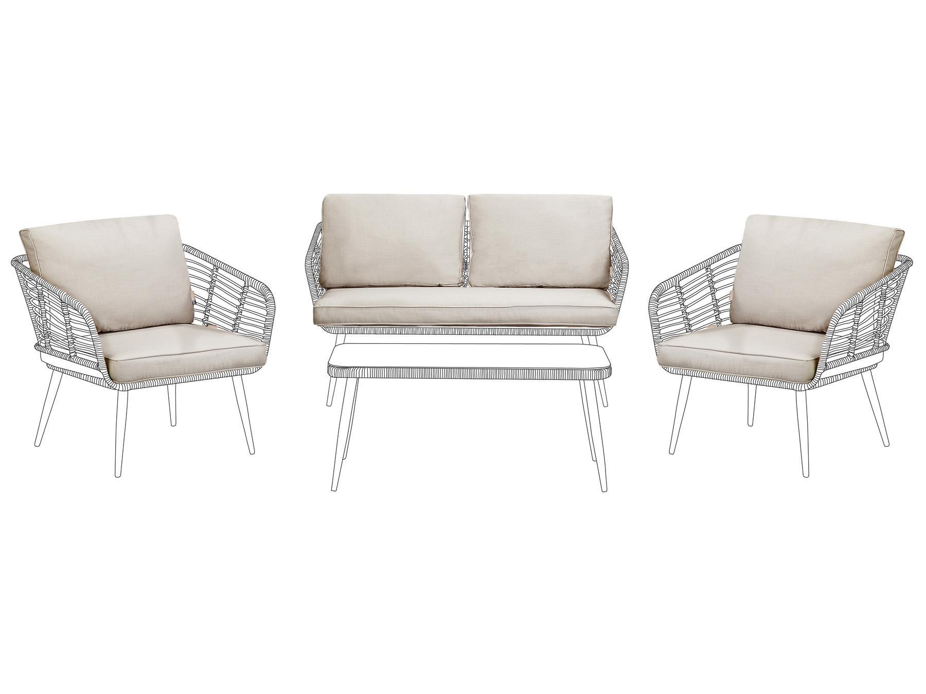 Set tuinkussenhoezen CORINTH Beige
