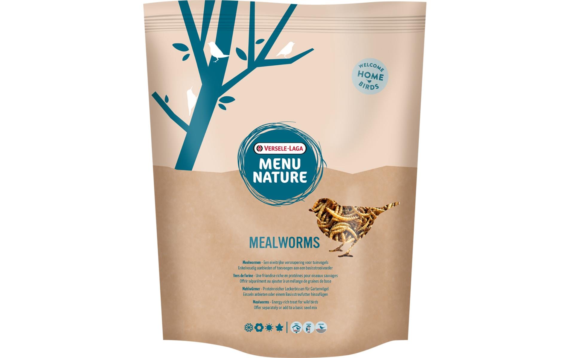 Vogelfutter Getrocknete Mehlwürmer, 300gProteinreicher Leckerbissen für Gartenvögel