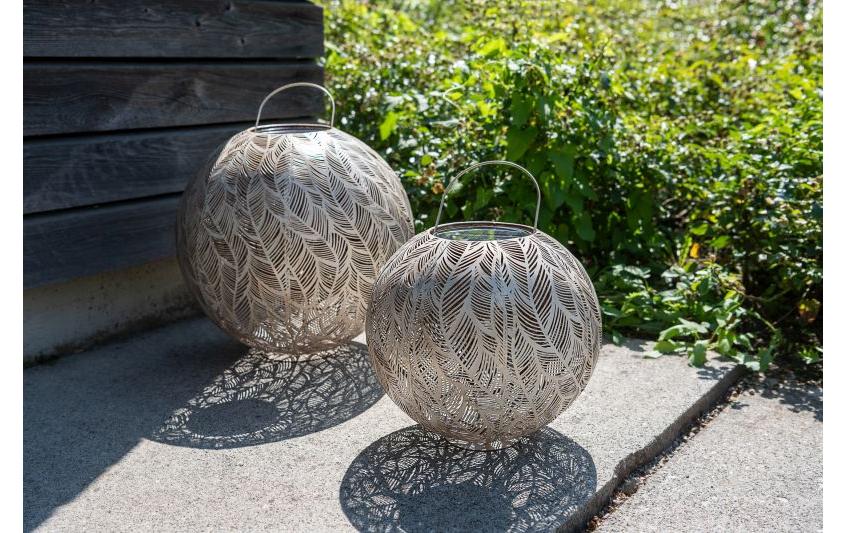 Windlicht Solar Antic Ball Julia, Ø 30 cm, Alt Weiss/BeigeSolarleuchte zum Aufstellen