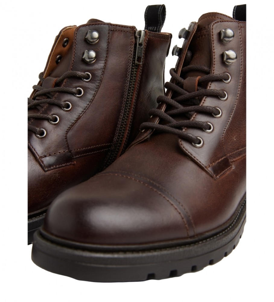 Botas de cano curto Pepe Jeans Logan em couro marrom