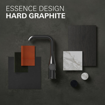 Grohe Colours  wastafel inbouwkraan Essence New M 2-gats grafiet
