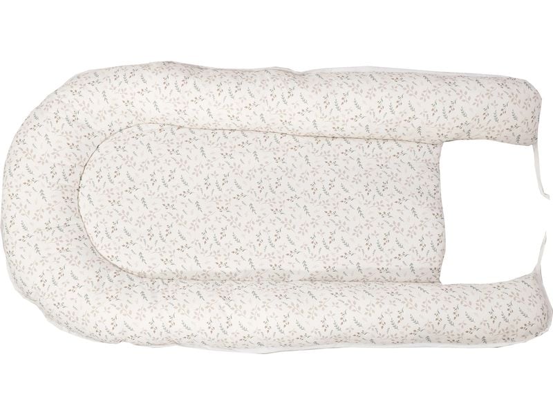 Ullenboom Babynest Waffel Floral Sand 55 x 95 cm Kuschelnest für Babys
