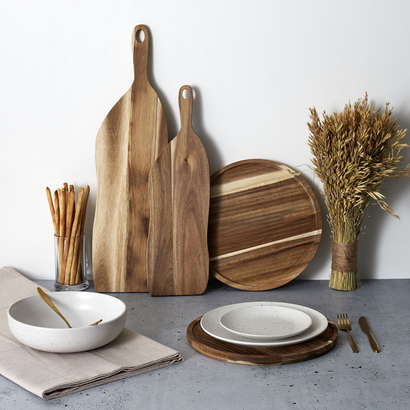 Home Deco Factory Dessous assiette acacia marron - 32x32 cm