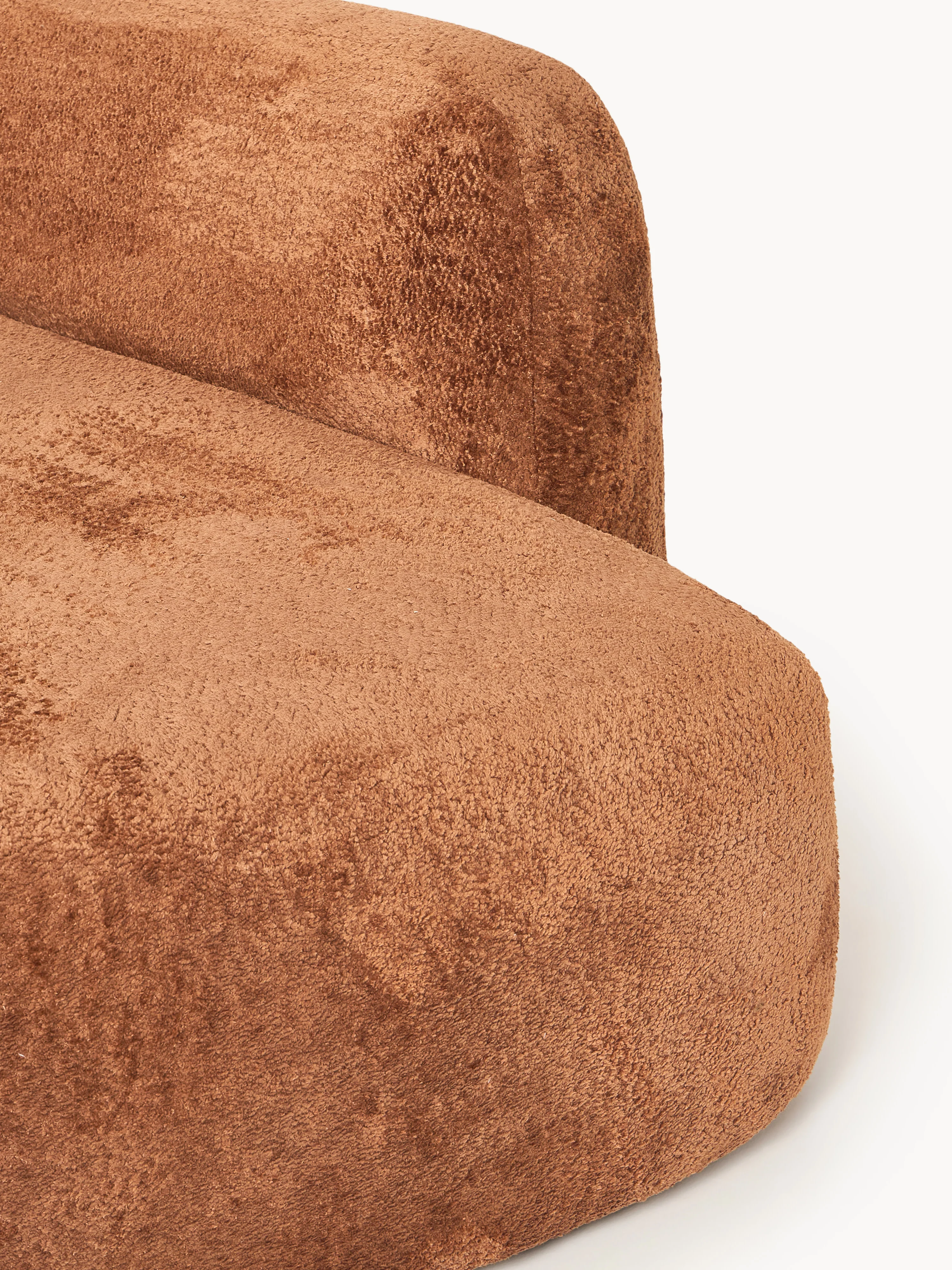 XL modulaire teddy bouclé hoekbank Wolke (4-zits) met chaise longue