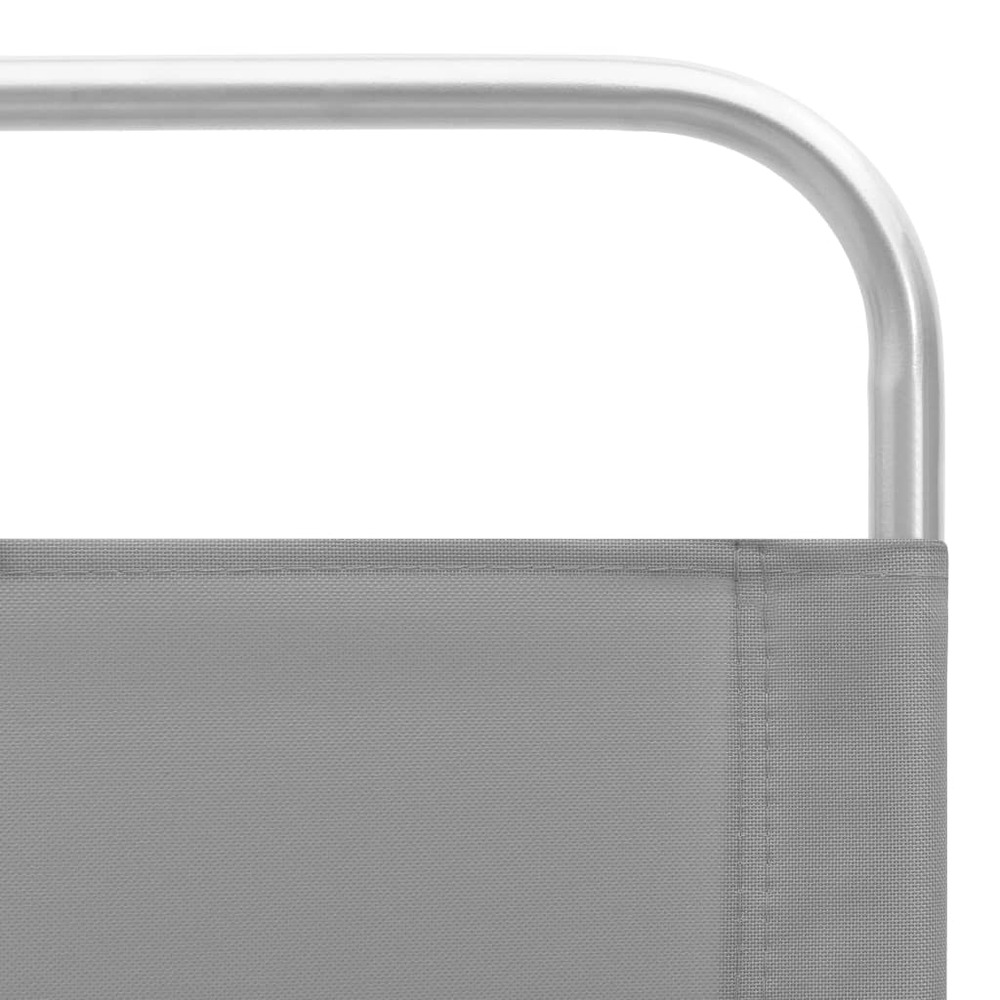 Chaises de plage pliables 2 pcs gris tissu