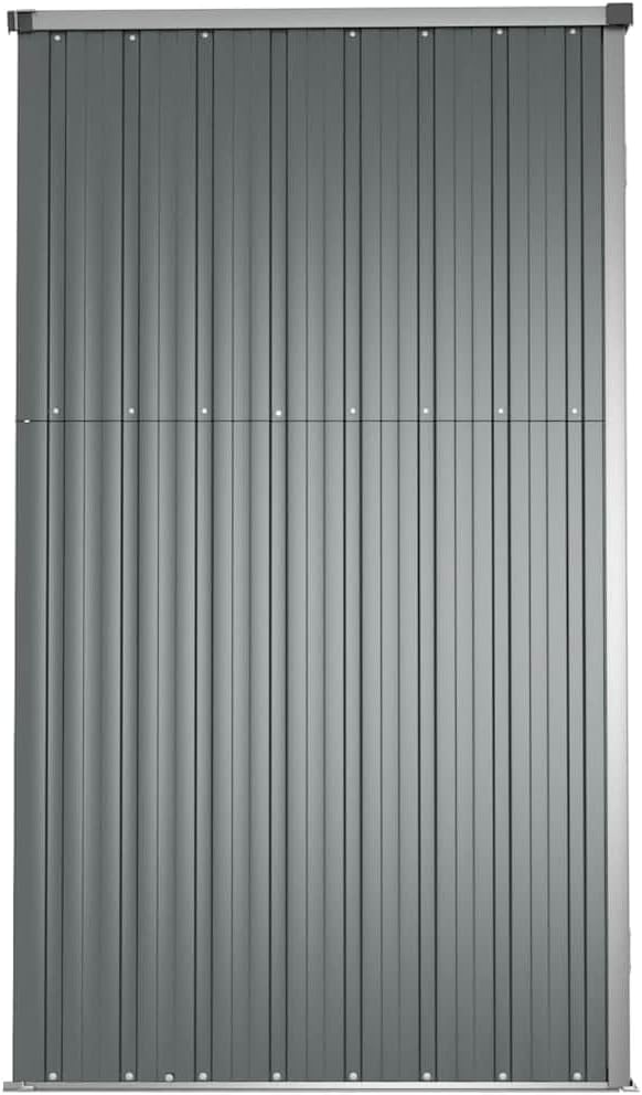 vidaXL Gerätehaus Geräteschuppen Gartenhaus Gartenschuppen Schuppen Lagerschuppen Werkzeugschuppen Grau 225x89x161cm Verzinkter Stahl