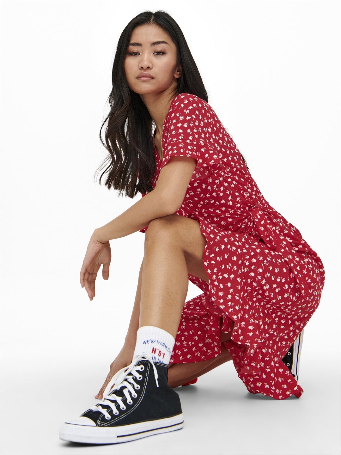 ONLOLIVIA Kurzes Kleid Mars Red