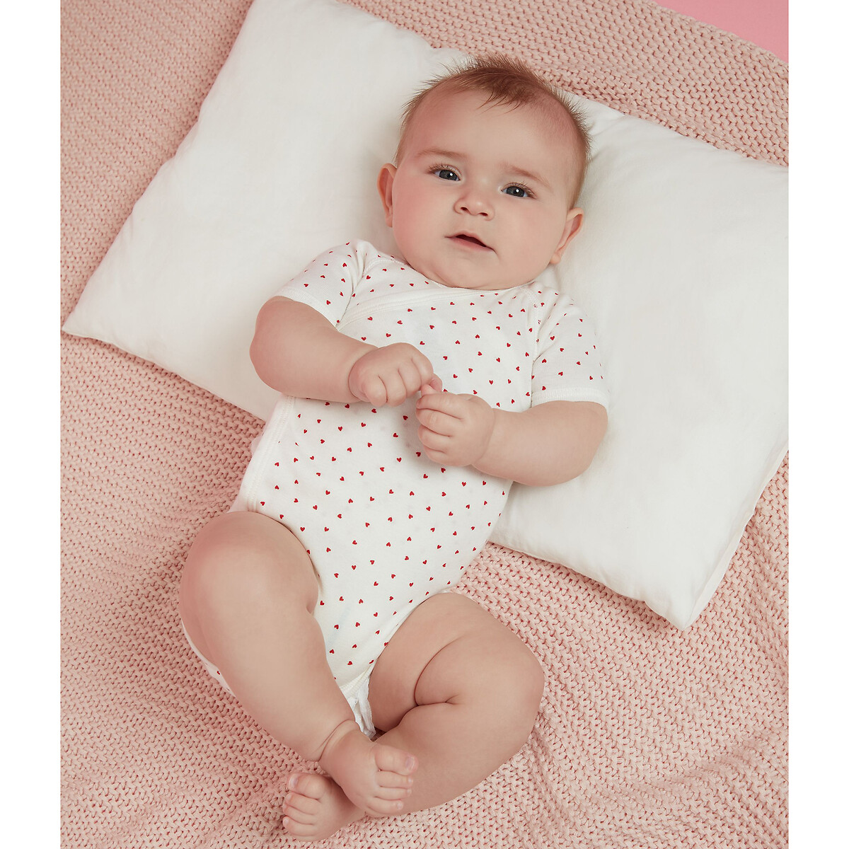 PETIT BATEAU<br>Conjunto de 3 bodies de manga curta cruzados