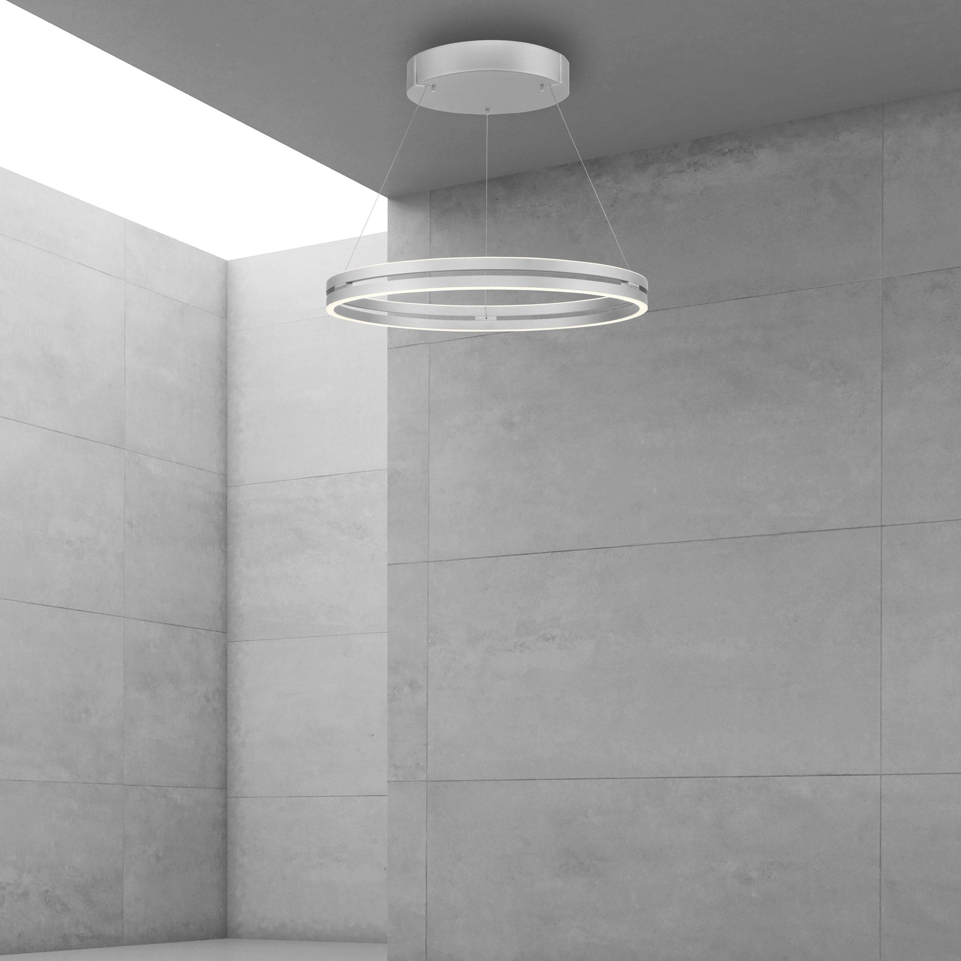 Paul Neuhaus LED Balkenpendel PURE E-LOOP 2-flg alufarbig