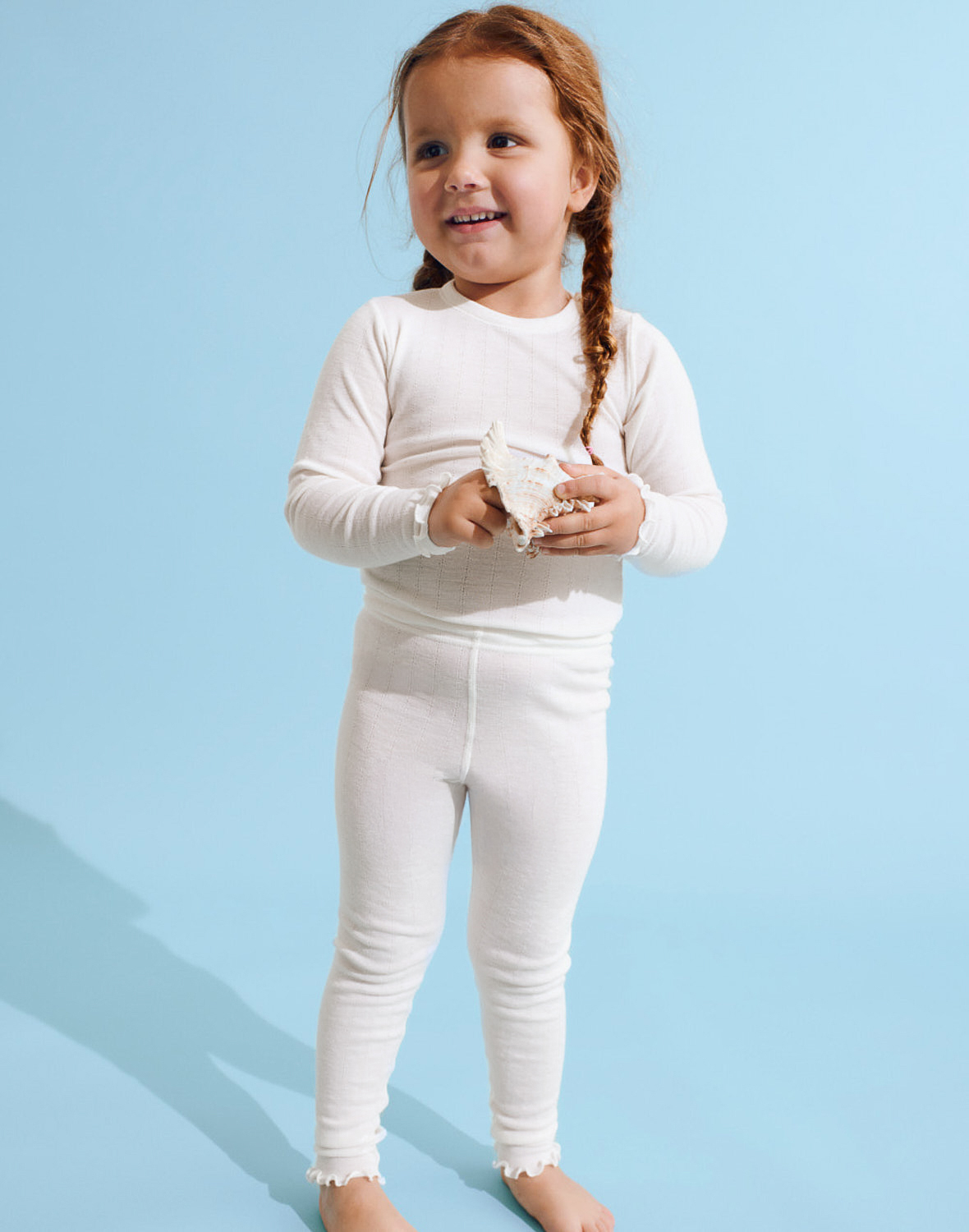 Pointelle legging van merinowol/zijde voor baby's