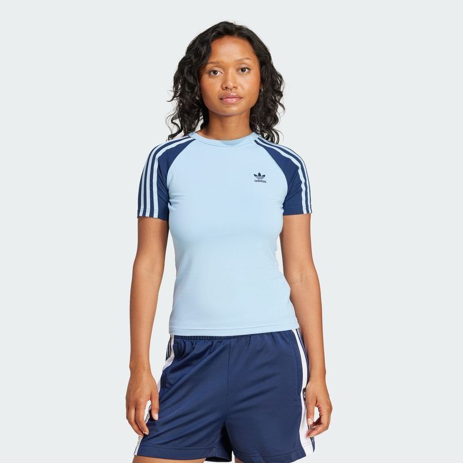 Adidas Original T-shirt slim manches raglan 3 bandes Adicolor