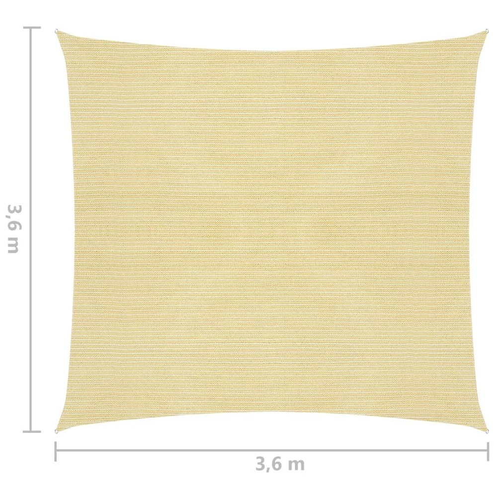Voile d'ombrage parasol en pehd carré 3,6 x 3,6 m beige