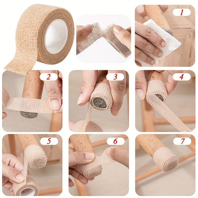 (2.5cmx4.5m) Stuhlbein Vliesstoff Anti-Rutsch Boden Schoner Klebeband Schutz für Tisch   Stuhl - Schwarz