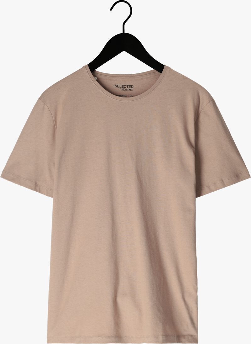 SELECTED HOMME beige selected homme t-shirt slhpan linen ss o-neck
